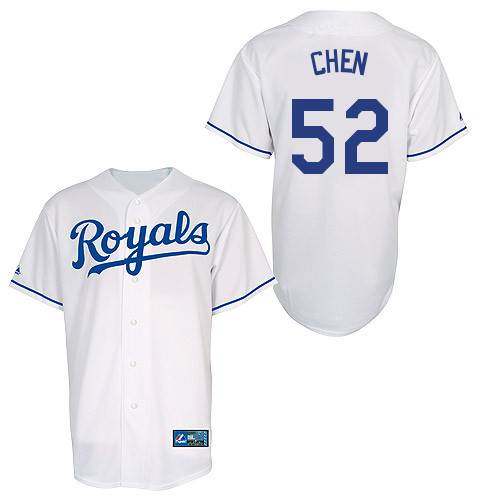 Bruce Chen #52 Youth Baseball Jersey-Kansas City Royals Authentic Home White Cool Base MLB Jersey